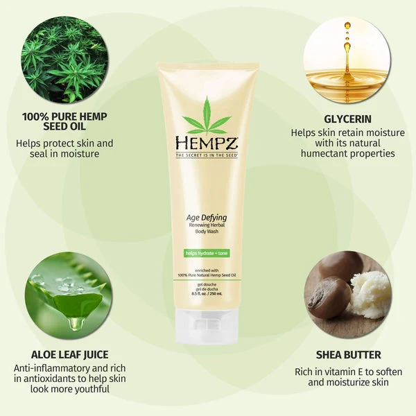 Hempz Age-Defying Renewing Herbal Body Wash 8.5 OZ. - Image 2