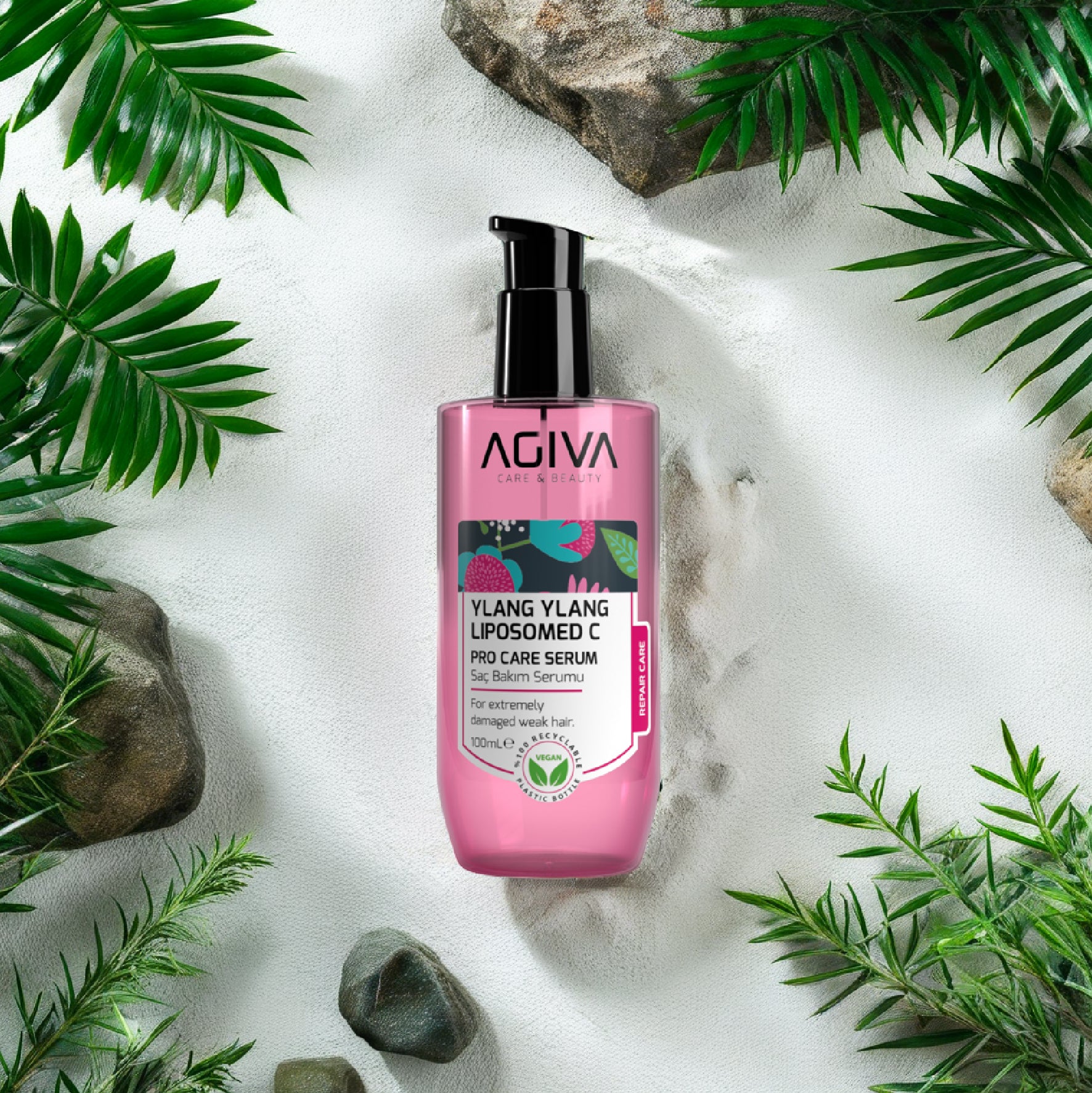 Agiva Ylang Ylang Lıpozom C Pro Care Hair Serum 100ML - Image 3
