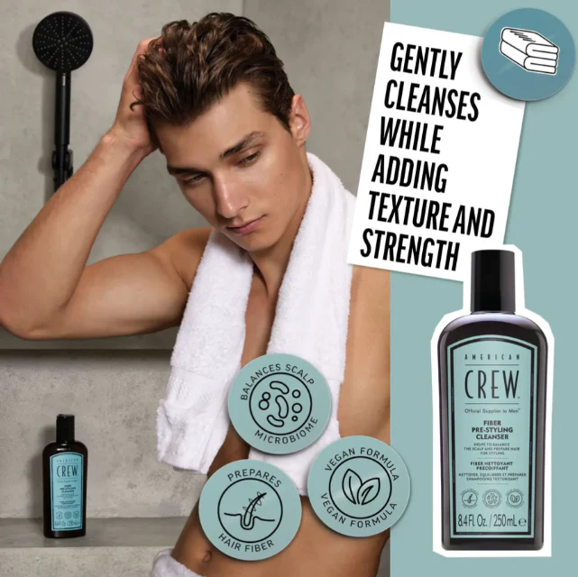 American Crew Fiber Pre Styling Shampoo 250ml - Image 5