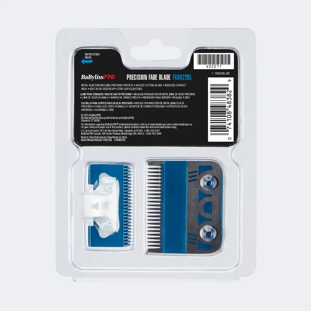 BabylissPro Blue Titanium Metal - Injection Molded (MIM) Precision Fade Blade (22 Teeth) - Image 5