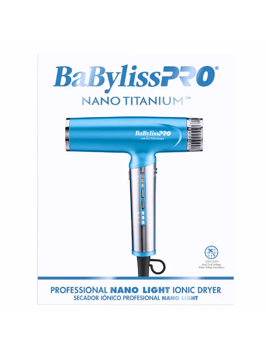 BabylissPro High Speed Nano Light Blue Hair Dryer - Image 7