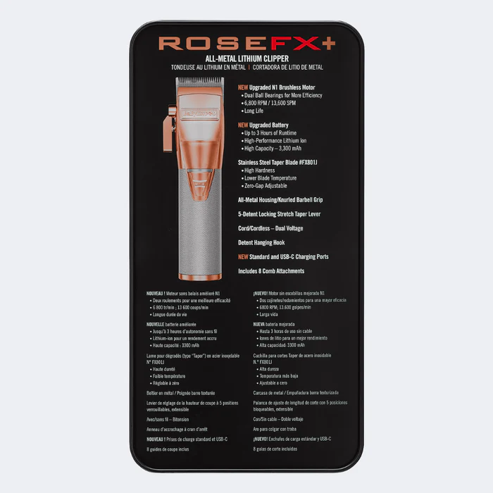 BabylissPro RoseFX + All Metal Lithium Clipper - Image 5
