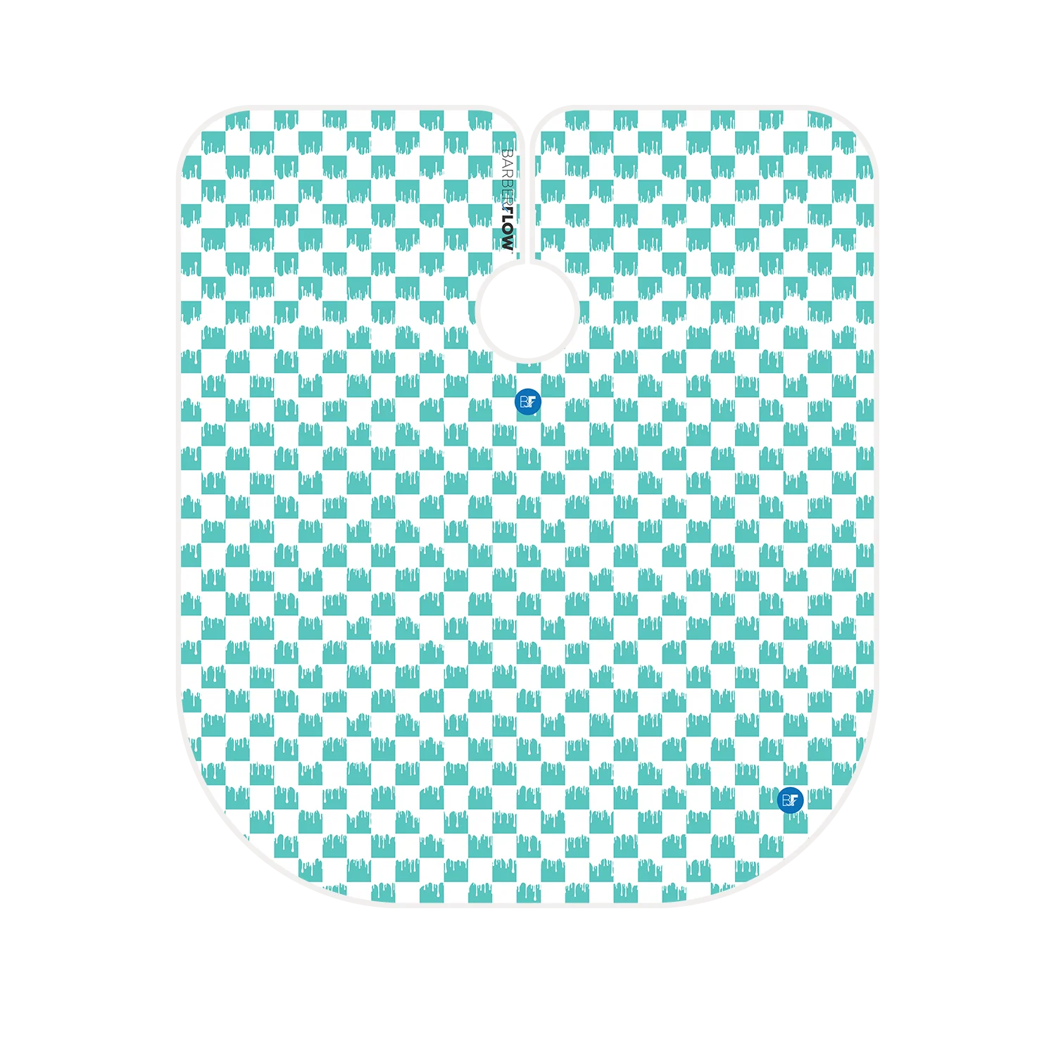 Barber Flow Dripped Checker Cape - Turquoise - Image 2