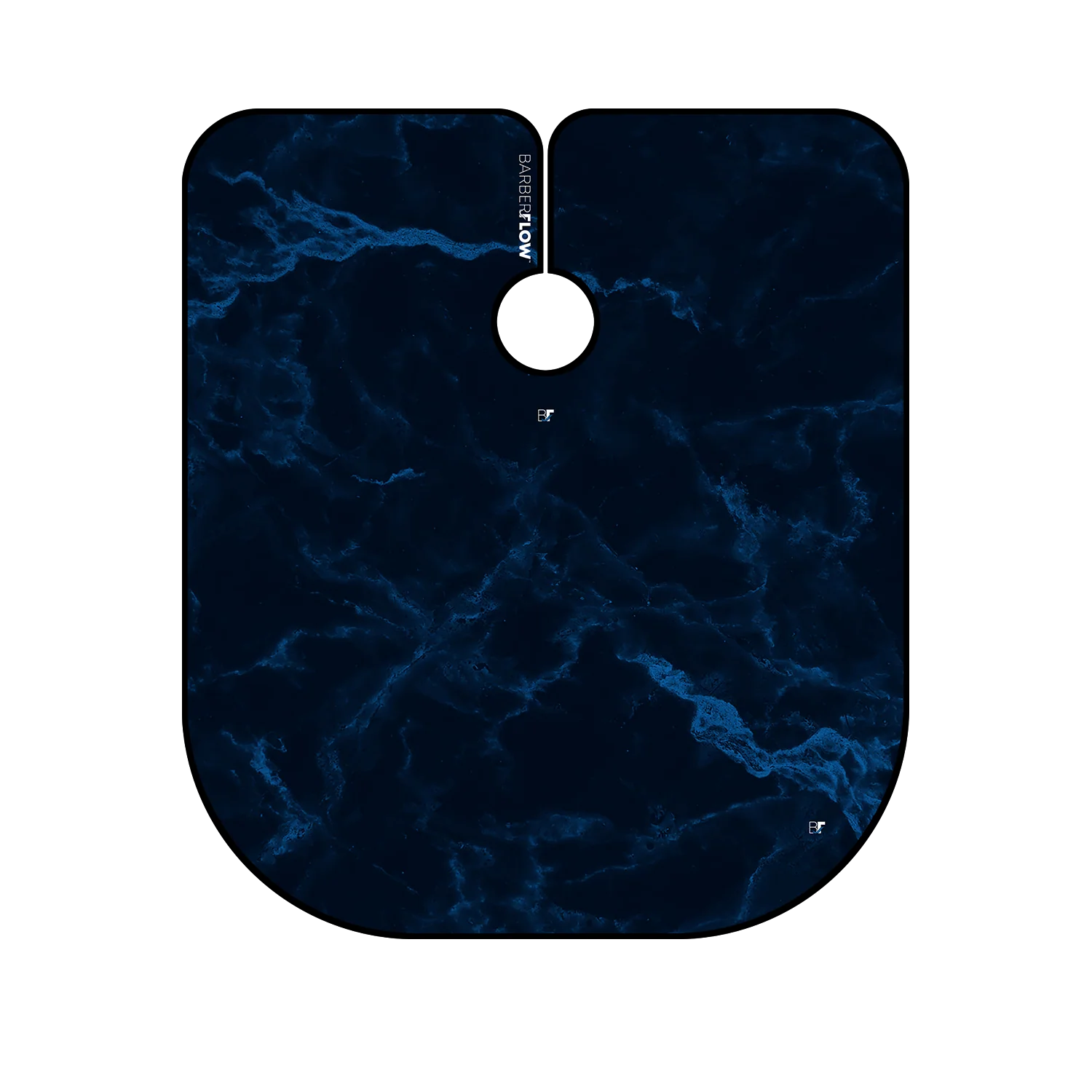 Barber Flow Marble Blue on Black Cape - Image 2