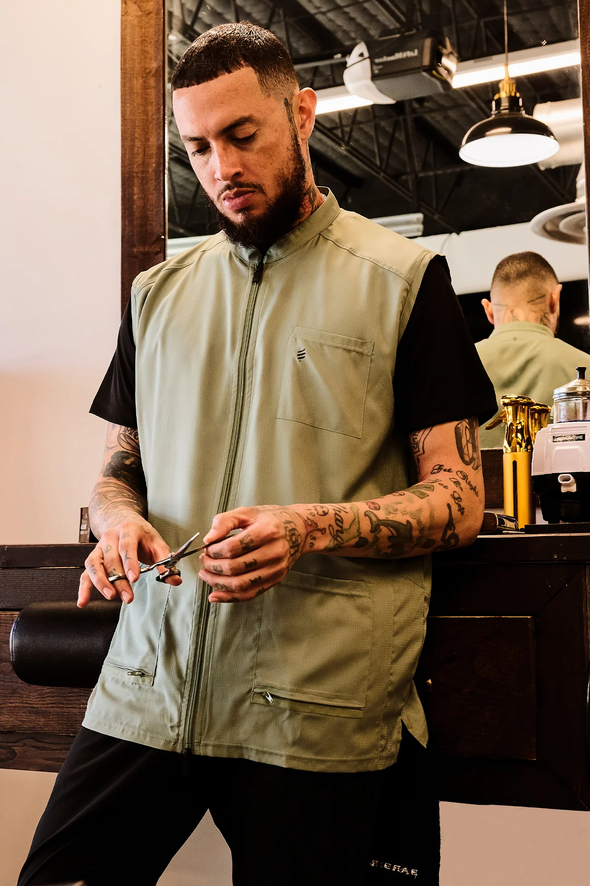 Barber Strong The Barber Vest - Army Green - Image 5