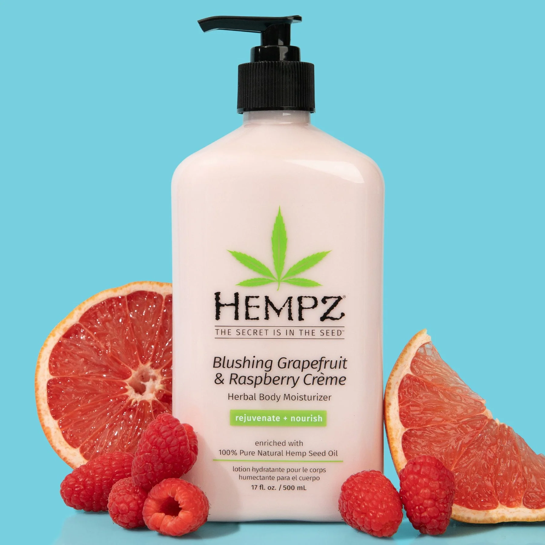 Hempz Blushing Grapefruit & Raspberry Creme Herbal Body Moisturizer 17 OZ. - Image 2