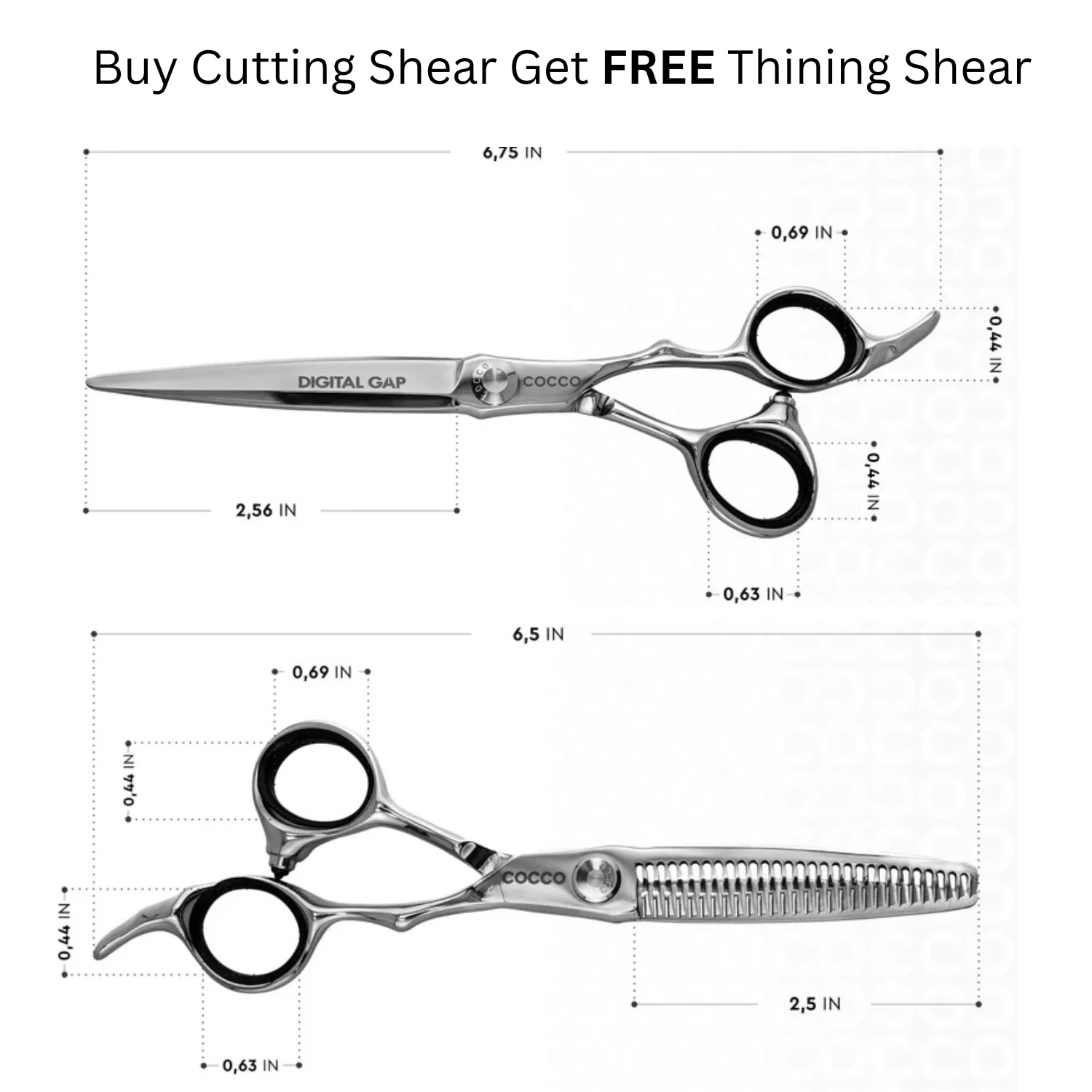 Cocco VG10 6" Cutting Shear and 6" Thinning Shear (Left Hand Set)