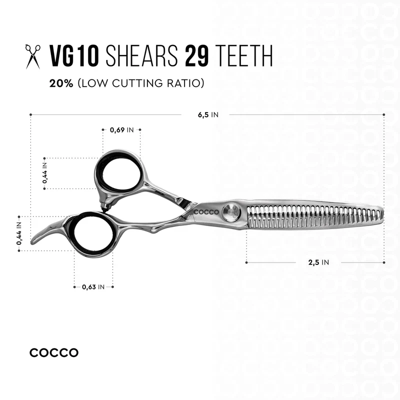 Cocco VG10 5.5" Cutting Shear and 6" Thinning Shear (Right Hand Set) - Image 3