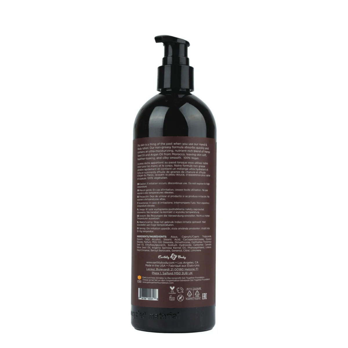 Earthly Body Hemp Seed Hand & Body Lotion Naked in the Woods 16OZ - Image 2