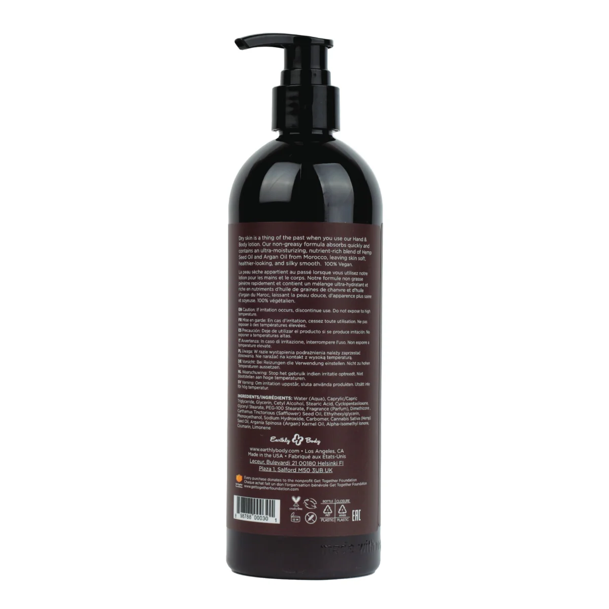 Earthly Body Hemp Seed Hand & Body Lotion Skinny Dip 16OZ - Image 2