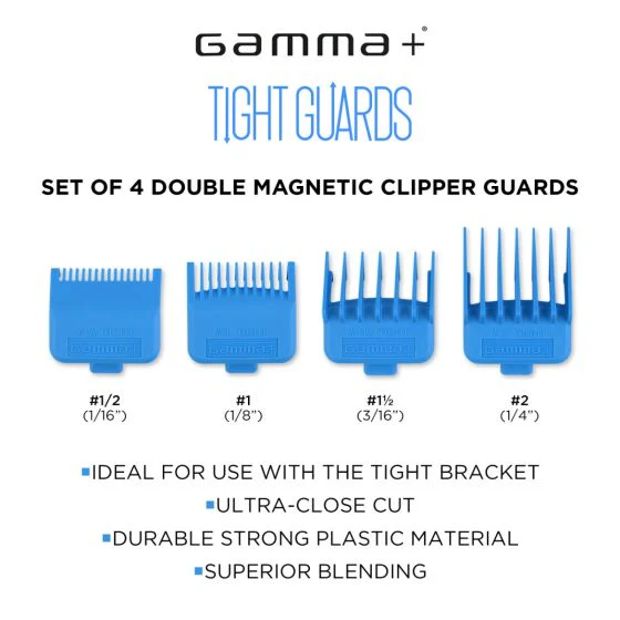 Gamma+ Double Magnetic Tight Guards Cyan Blue (4 Pack) - Image 2