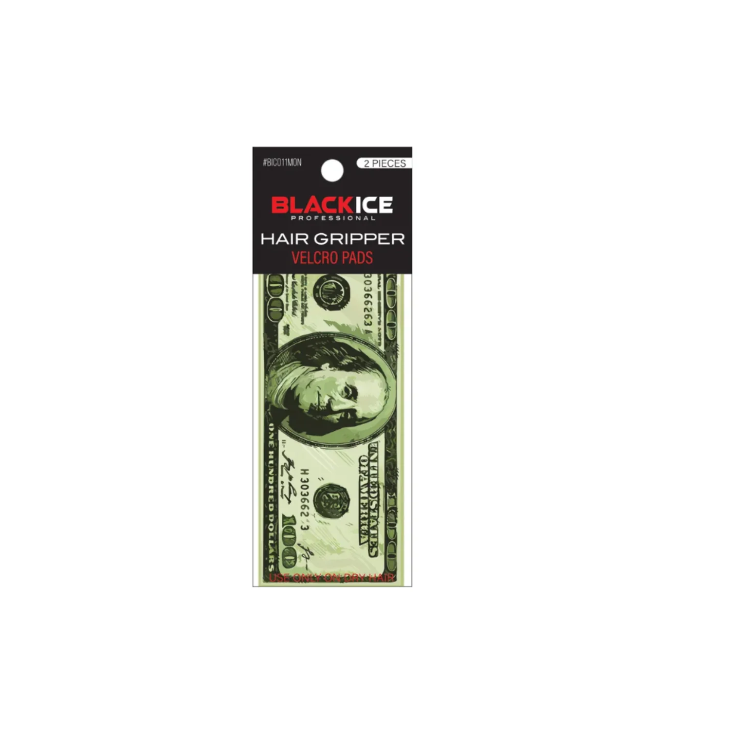 Black Ice Hair Gripper Money Velcro Pads (2 pc)