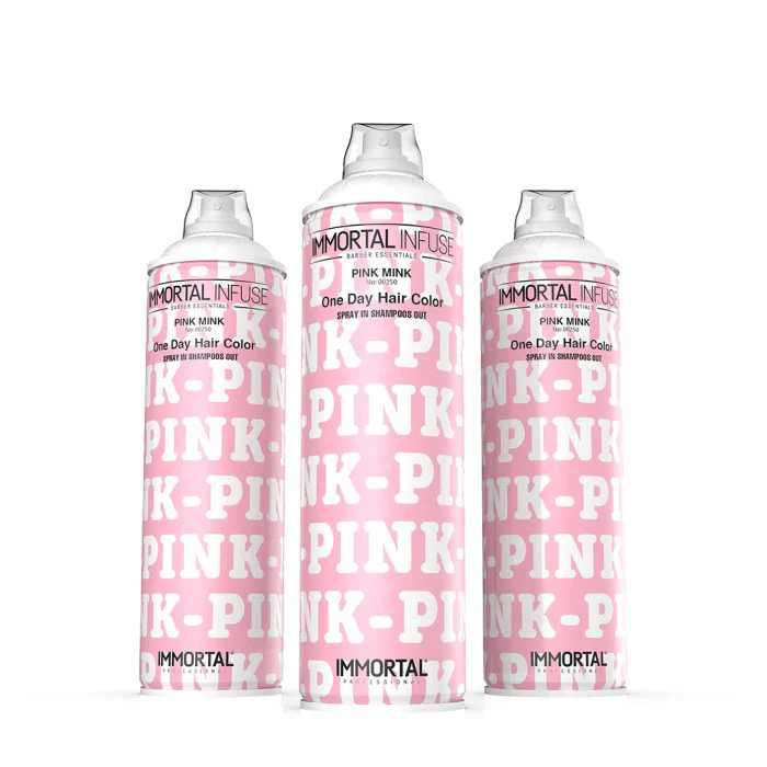 Immortal Infuse One Day Hair Color Spray Pink Mink 200ML - Image 2