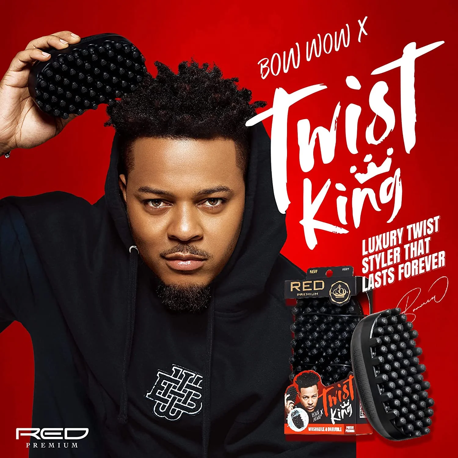 Red by Kiss Premium Twist King Luxury Twist Styler (Large) - Washable & Durable - Image 5