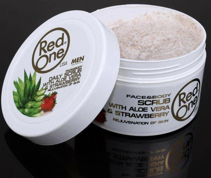 RedOne Strawberry Aloe Vera Facial Scrub 400ml - Image 4