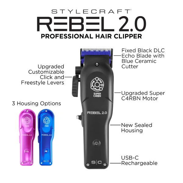 S|C Rebel 2.0 Super-Torque Modular Cordless Clipper - Image 7