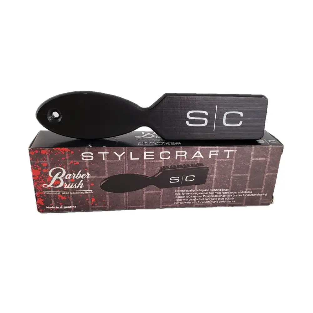 S|C Wood Handle Fade and Cleaning Barber Brush - Image 4