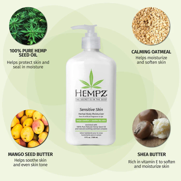 Hempz Sensitive Skin Herbal Body Moisturizer 17oz. - Image 3
