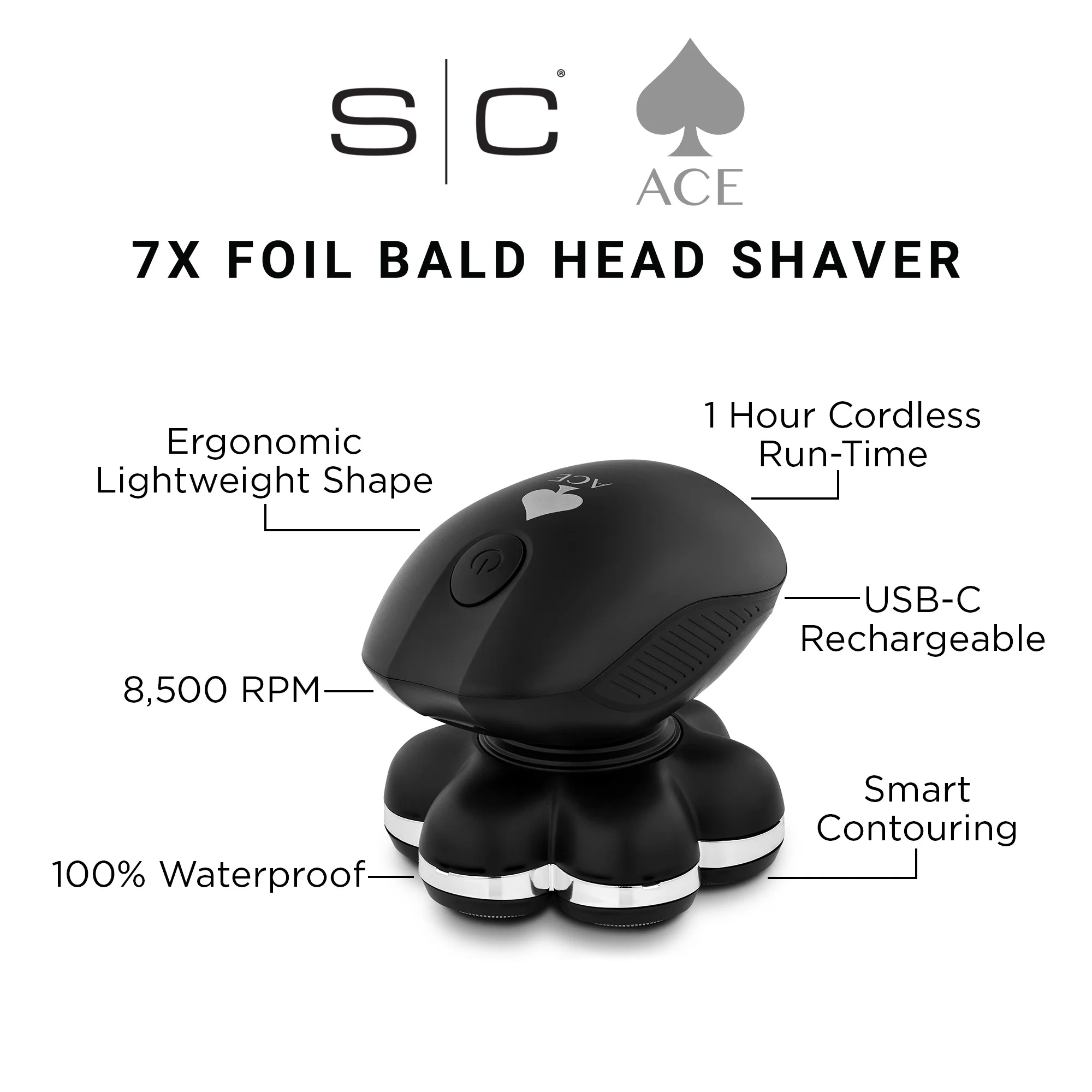 S|C Ace Bald Head Cordless Shaver - Image 8